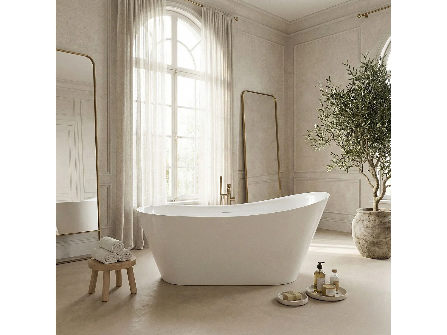 Baignoire Autoportante Rea Lusso Slim 170 White