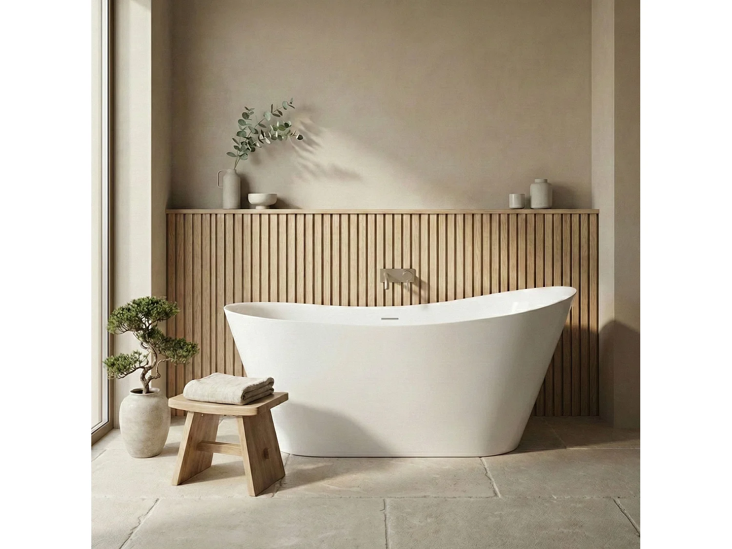 Baignoire Autoportante Rea Lusso Slim 170 White