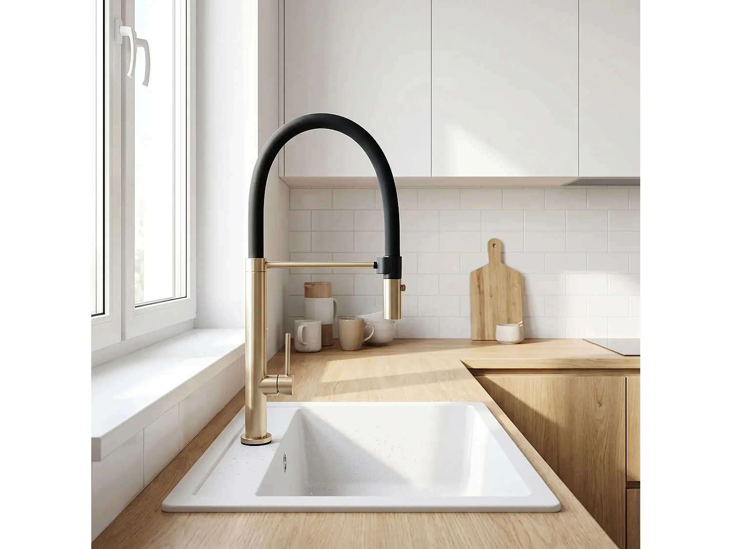 Robinet De Cuisine Rea Viera Brush Gold