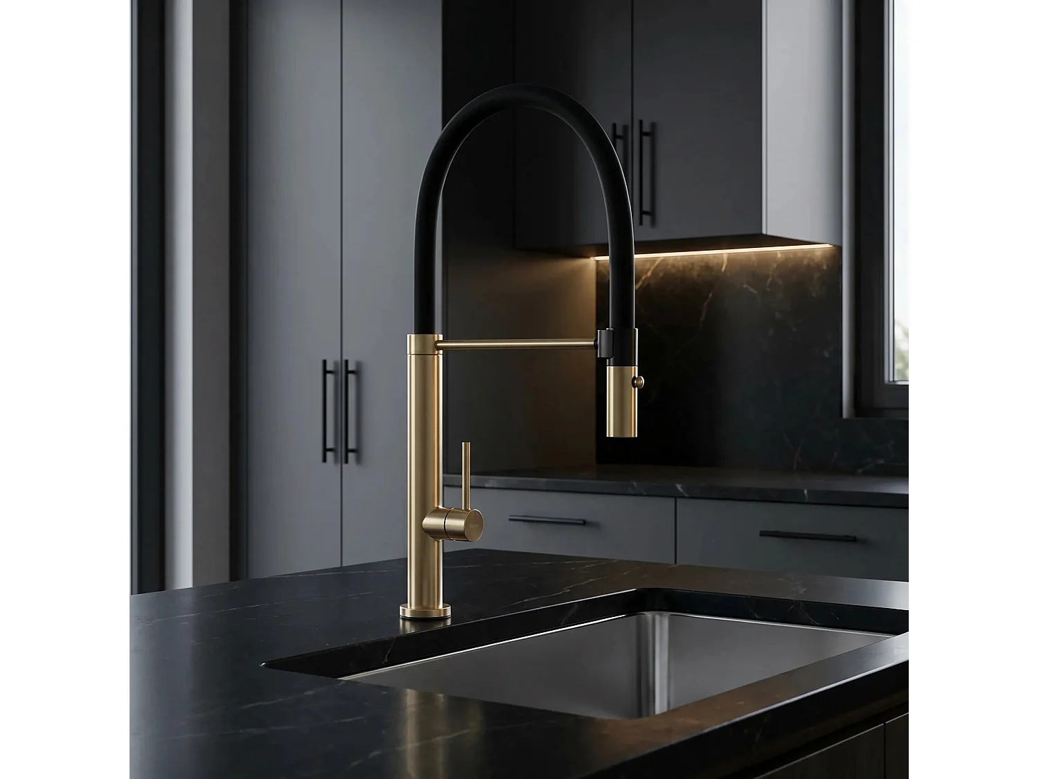 Robinet De Cuisine Rea Viera Brush Gold