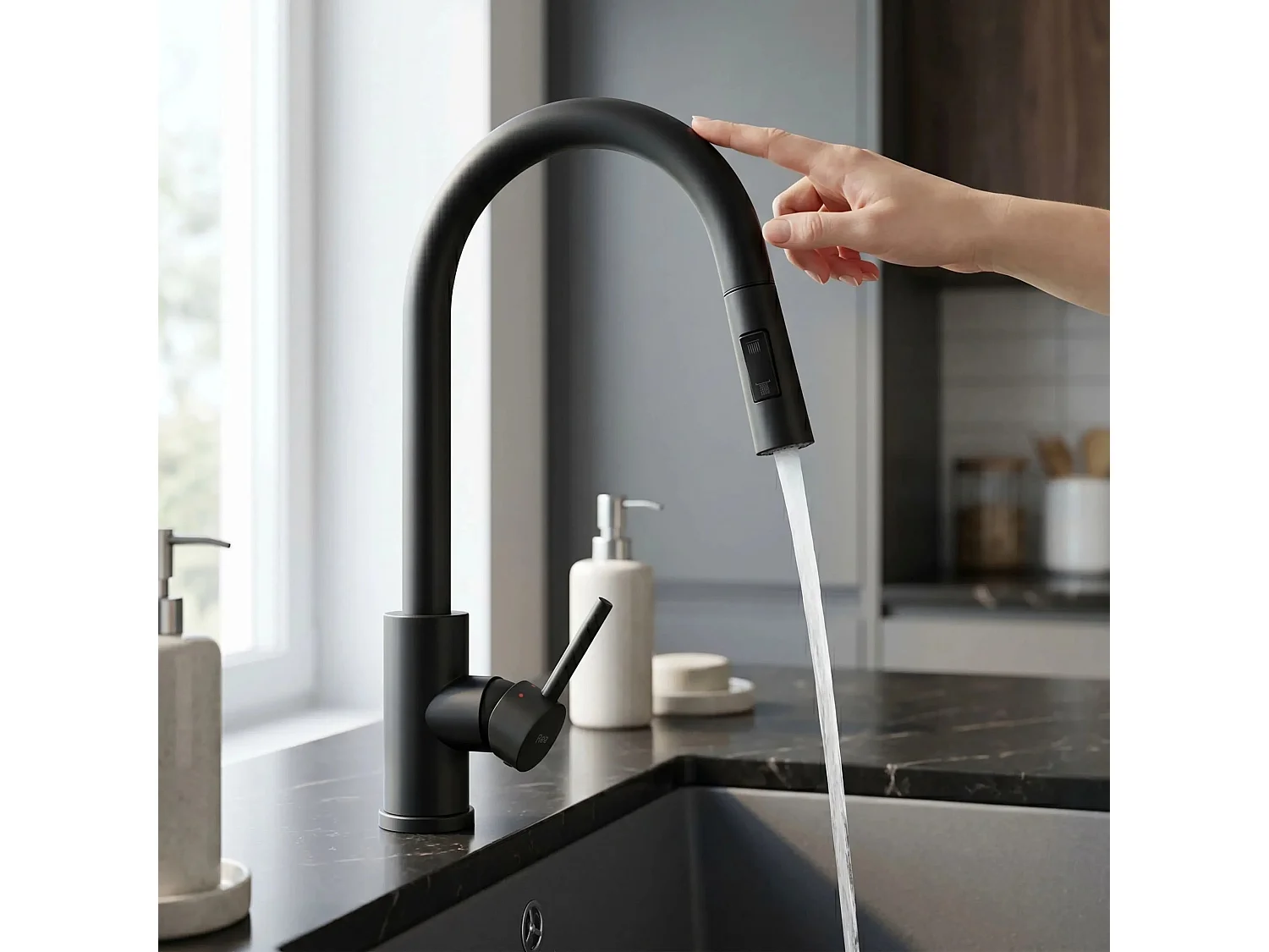 Robinet De Cuisine Rea Fresh Touch Black