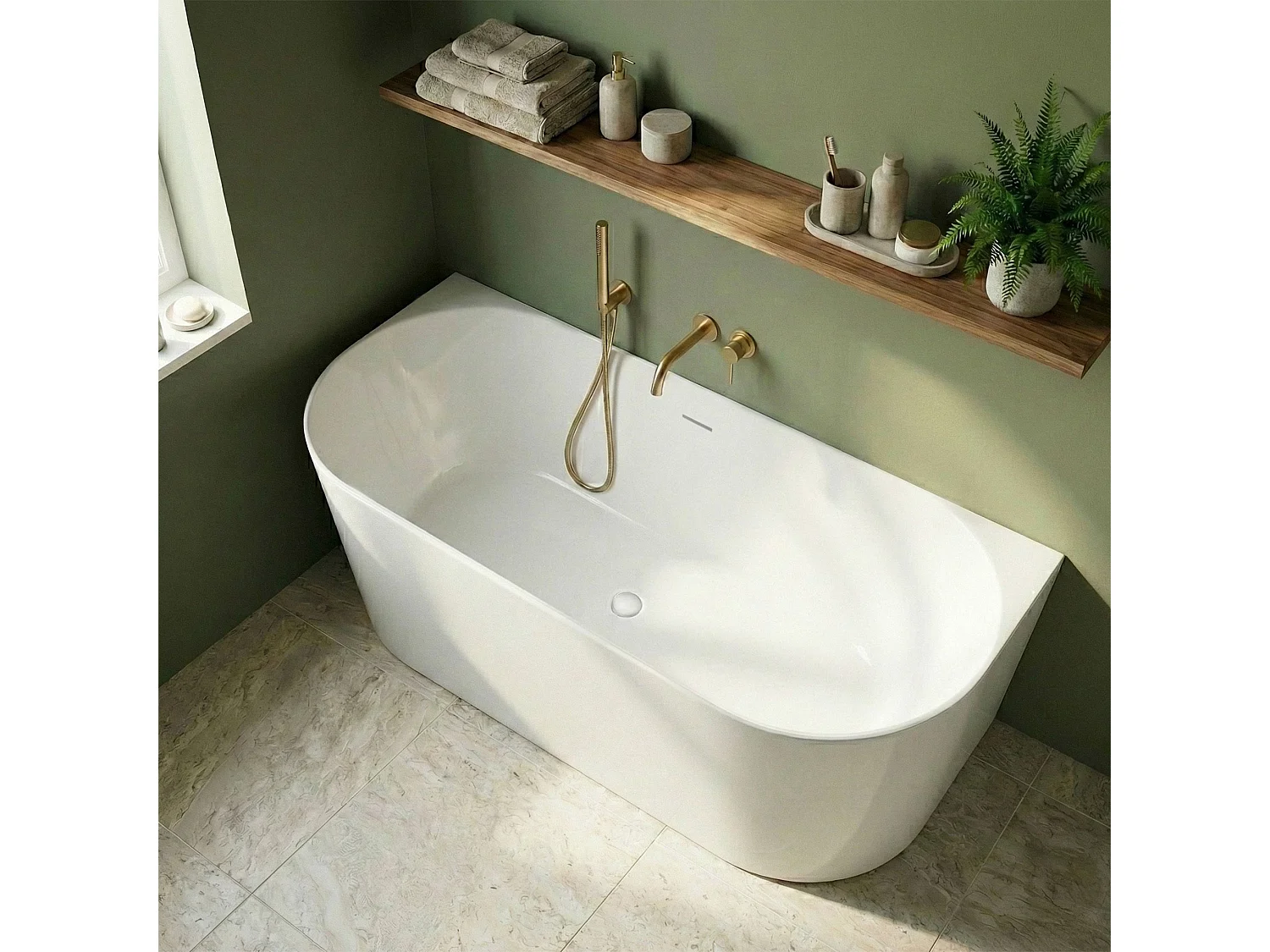 Baignoire Rea Capri Slim 150 White