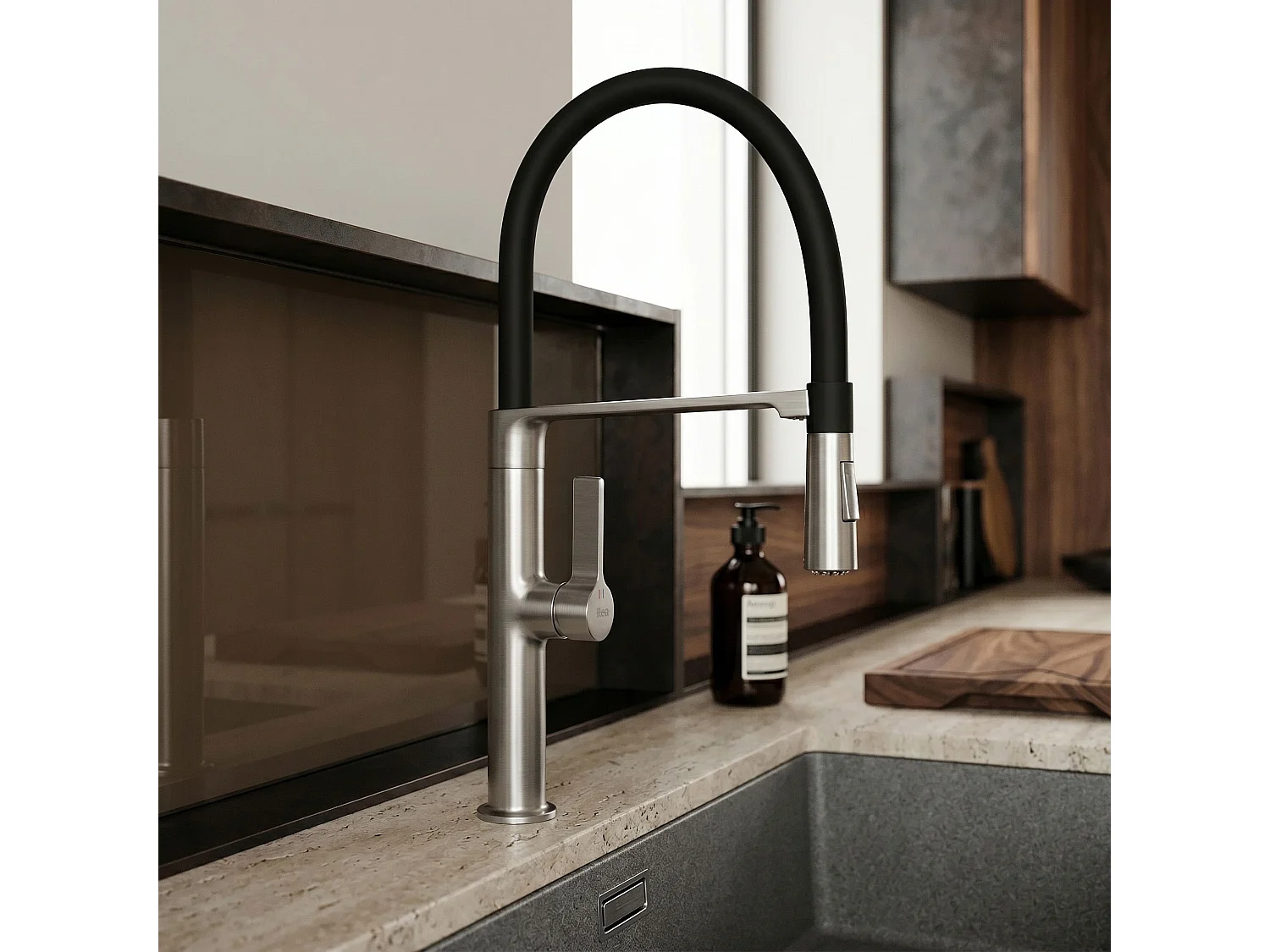 Robinet De Cuisine Rea Lago Brush Steel