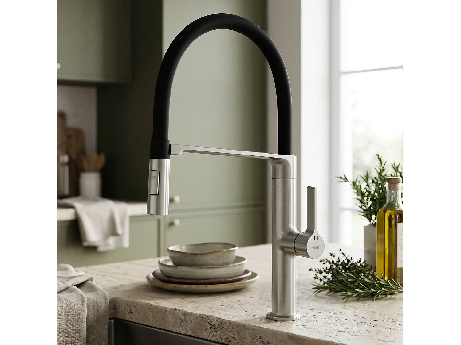 Robinet De Cuisine Rea Lago Brush Steel