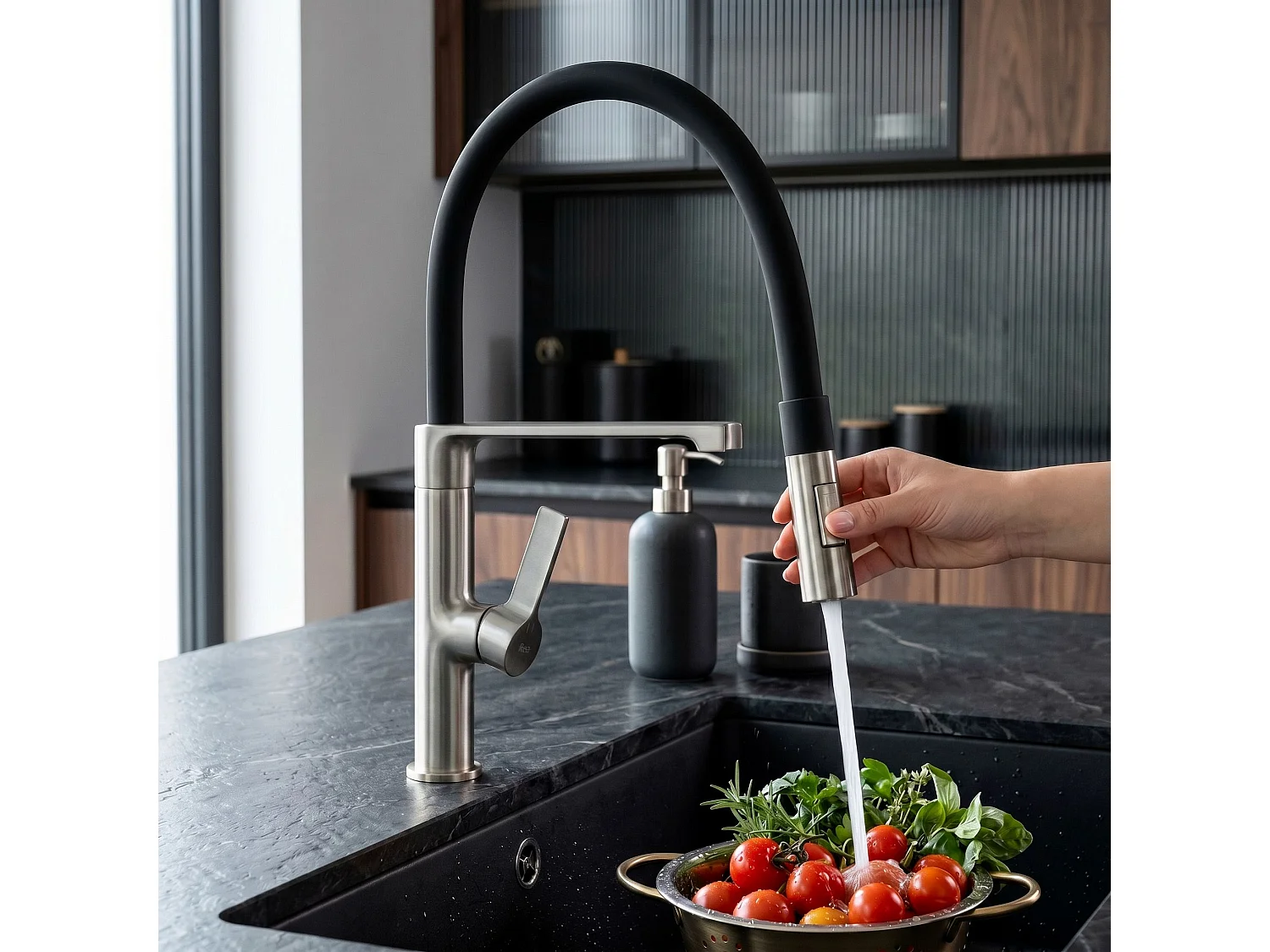 Robinet De Cuisine Rea Lago Brush Steel
