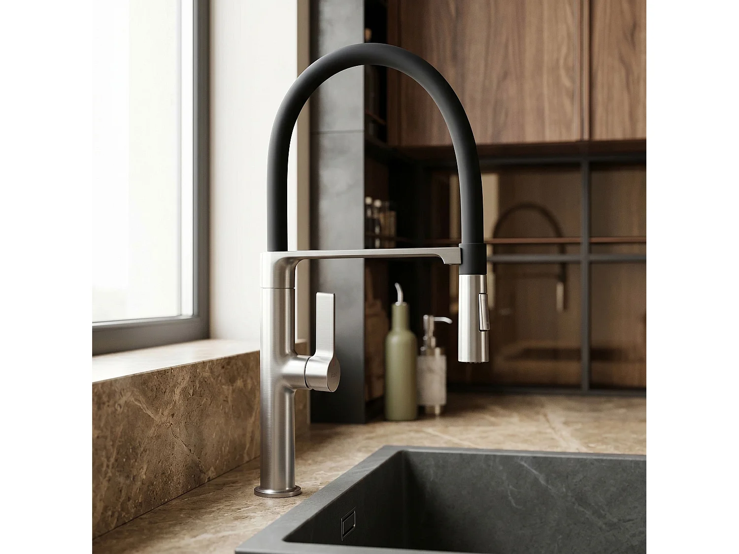 Robinet De Cuisine Rea Lago Brush Steel
