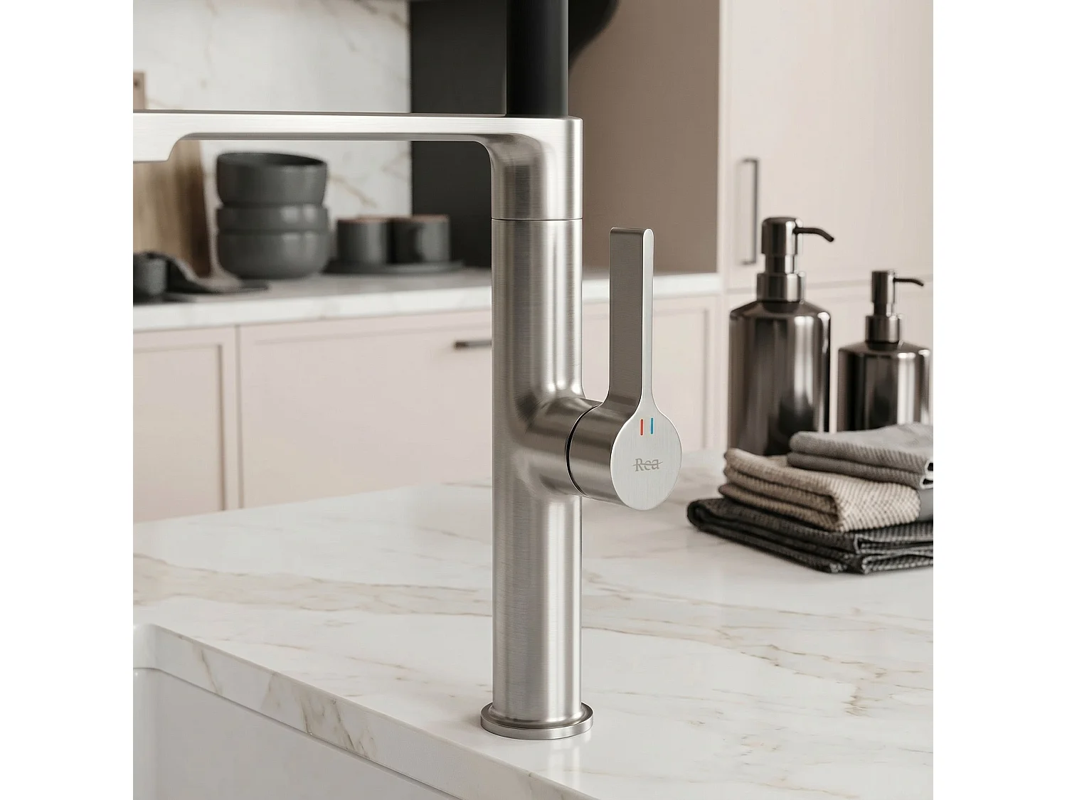 Robinet De Cuisine Rea Lago Brush Steel