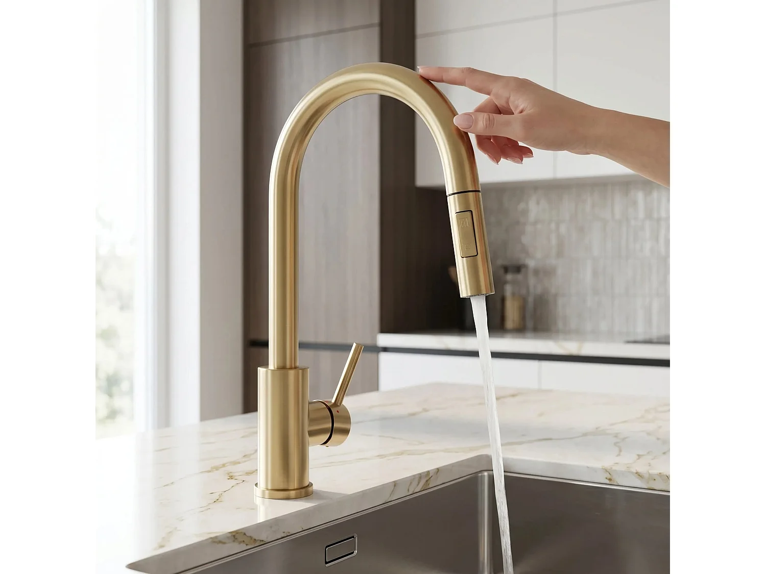 Robinet De Cuisine Rea Fresh Touch Brush Gold