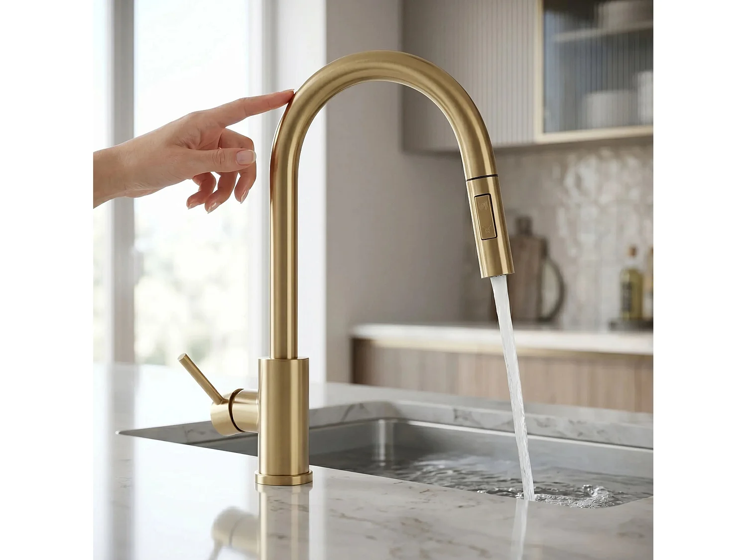 Robinet De Cuisine Rea Fresh Touch Brush Gold