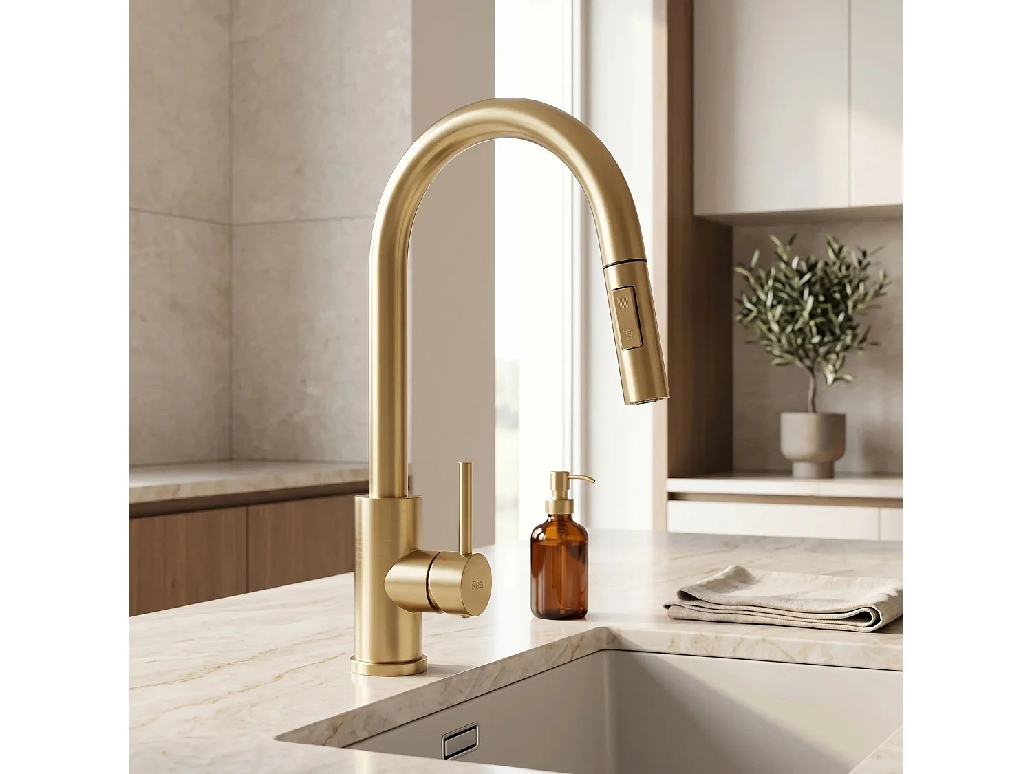 Robinet De Cuisine Rea Fresh Touch Brush Gold