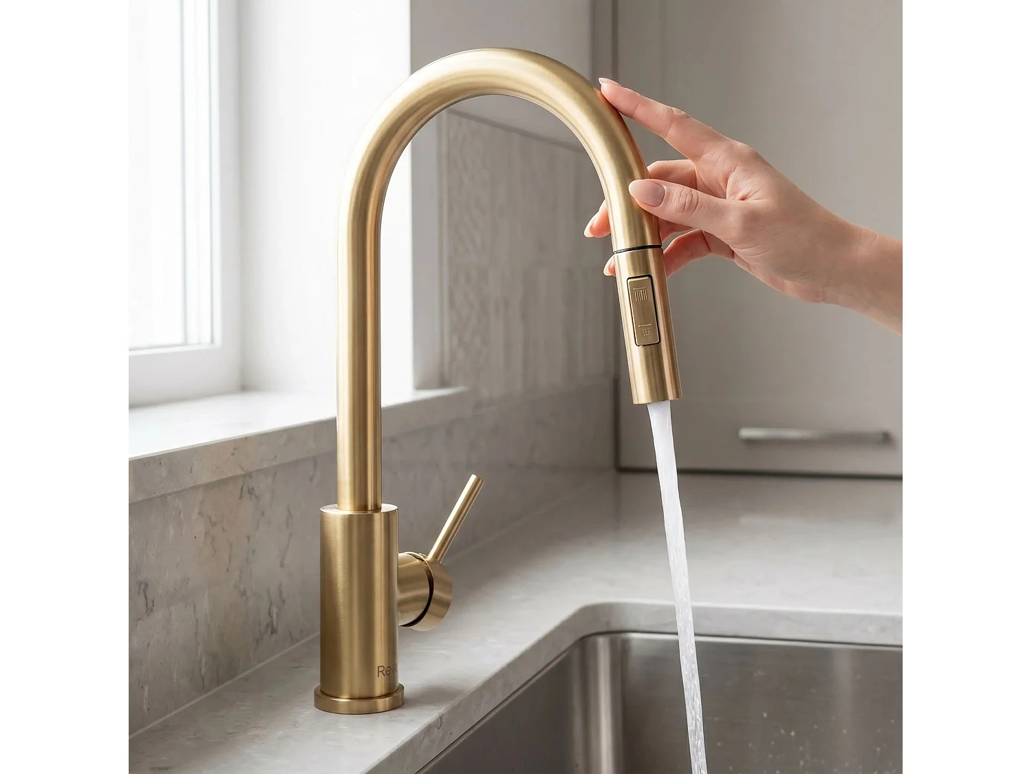 Robinet De Cuisine Rea Fresh Touch Brush Gold