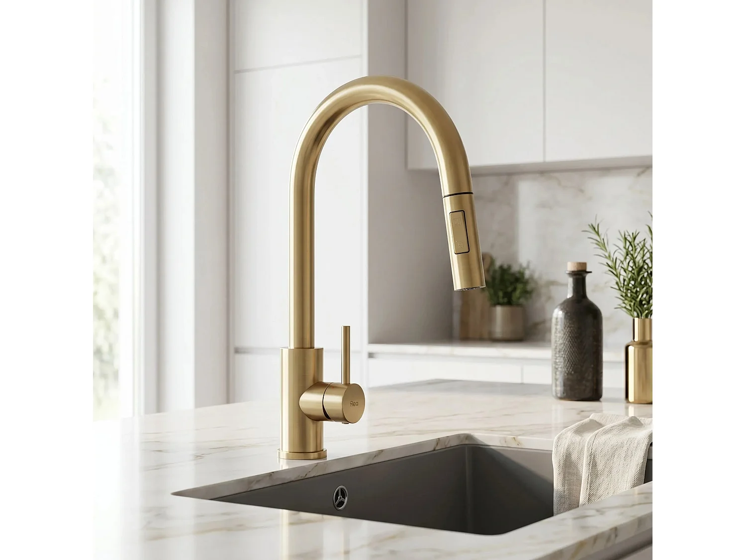 Robinet De Cuisine Rea Fresh Touch Brush Gold