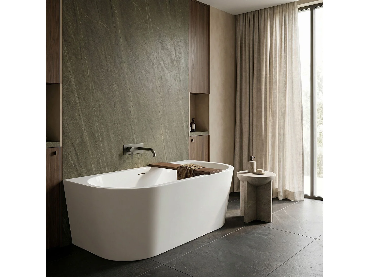 Vasca Da Bagno A Parete Rea Capri 180 Cm White