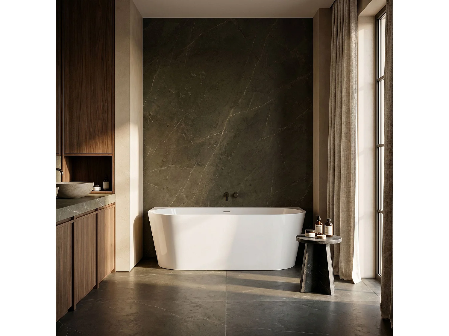 Vasca Da Bagno A Parete Rea Capri 180 Cm White