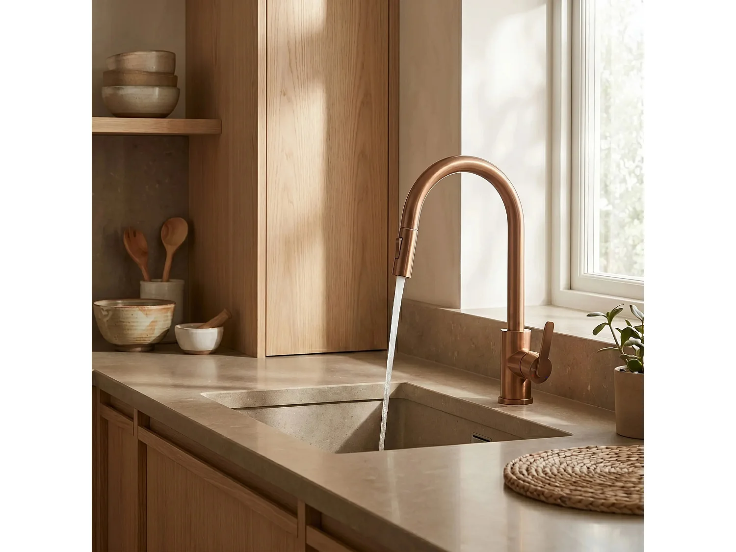 Robinet De Cuisine Rea Ontario Brush Copper