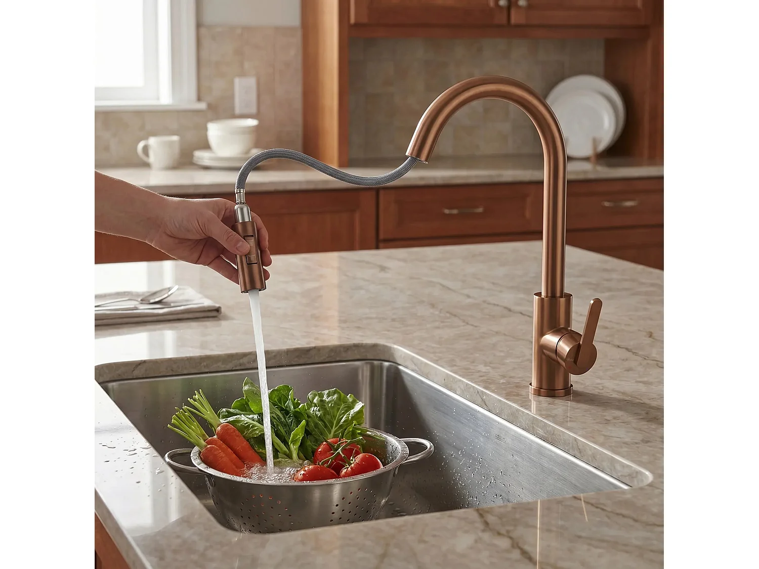 Robinet De Cuisine Rea Ontario Brush Copper