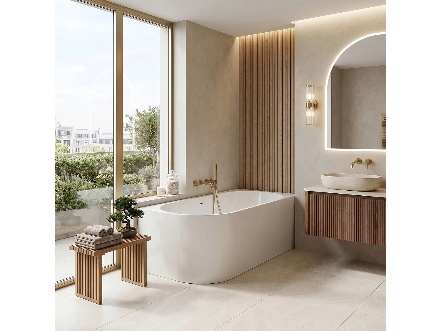 Baignoire D’Angle Rea Bellanto Slim 150 Right White