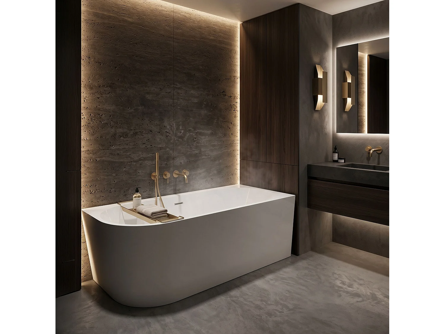 Baignoire D’Angle Rea Bellanto Slim 150 Right White