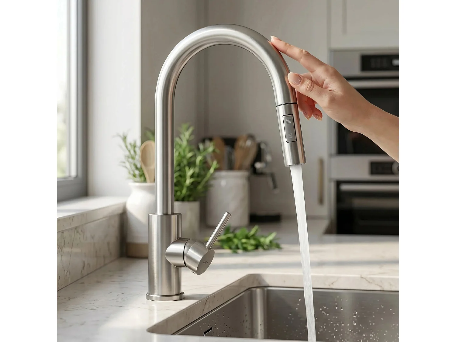 Robinet De Cuisine Rea Fresh Touch Brush Nickel