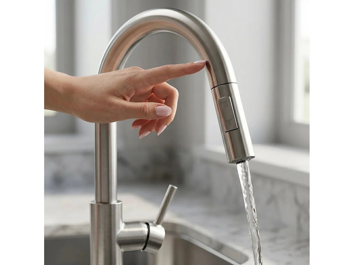 Robinet De Cuisine Rea Fresh Touch Brush Nickel