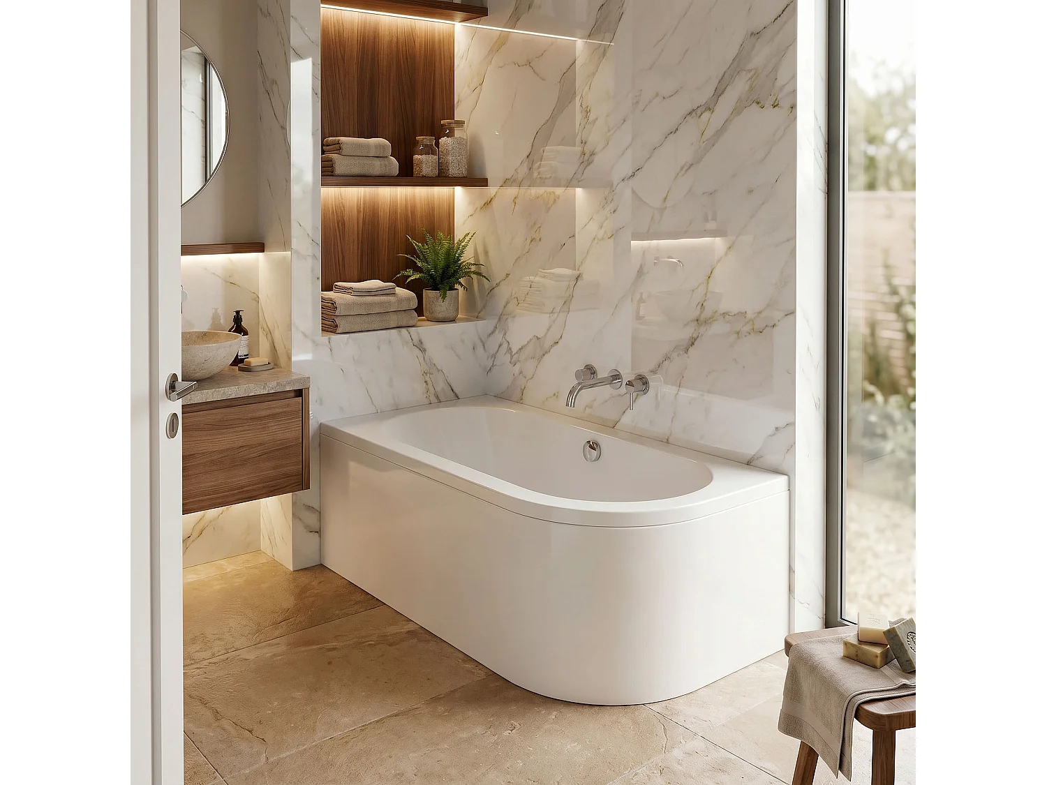 Baignoire D’Angle Rea Orion 150 Left White