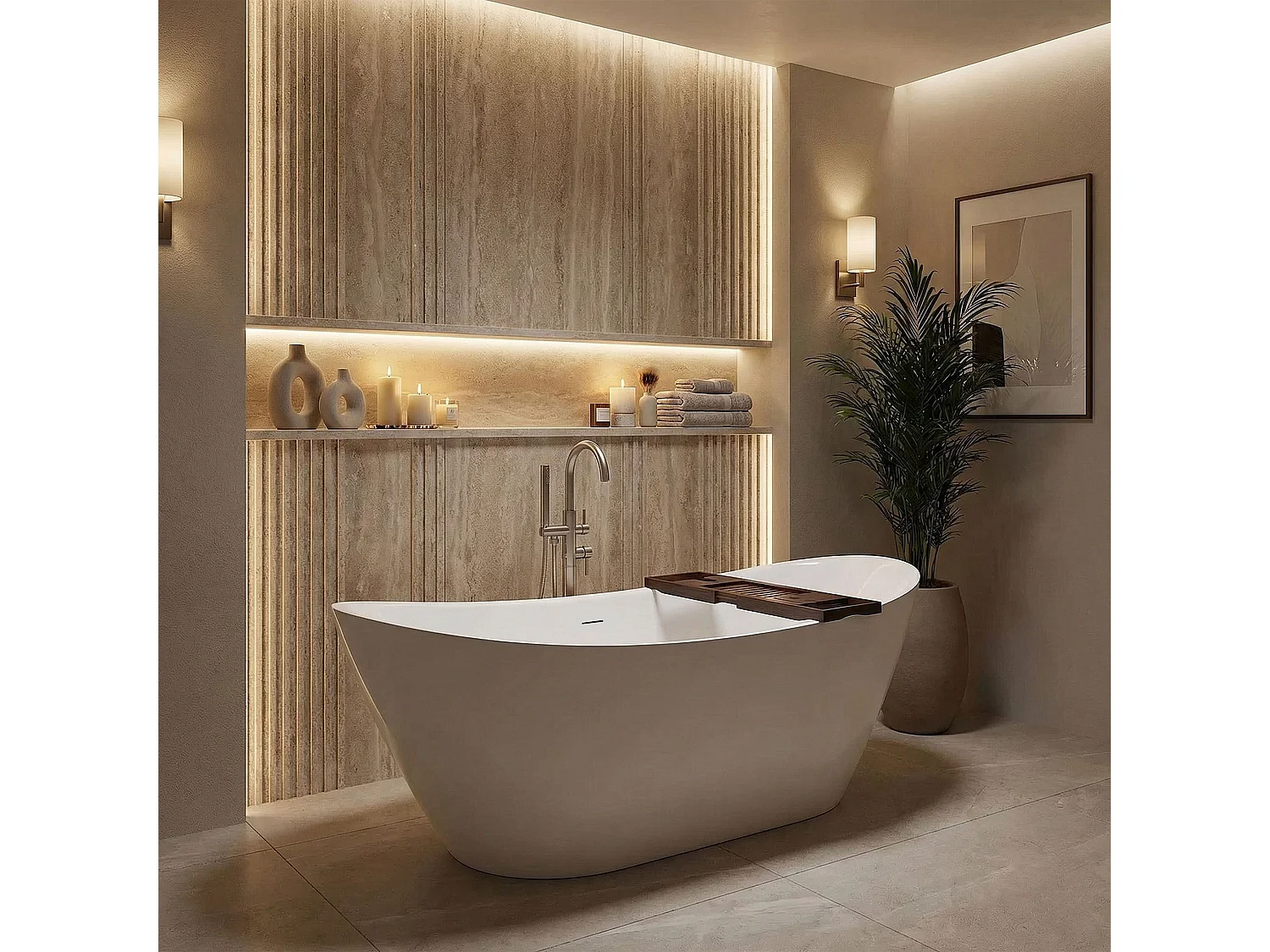 Baignoire Autoportante Rea Ferrano Slim 180 White