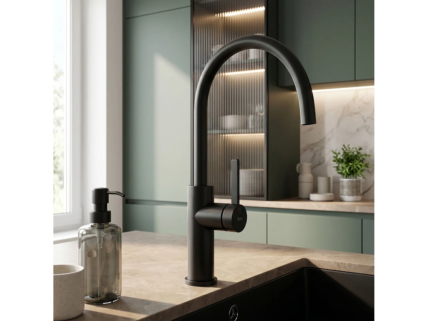 Robinet De Cuisine Rea Rivo Black