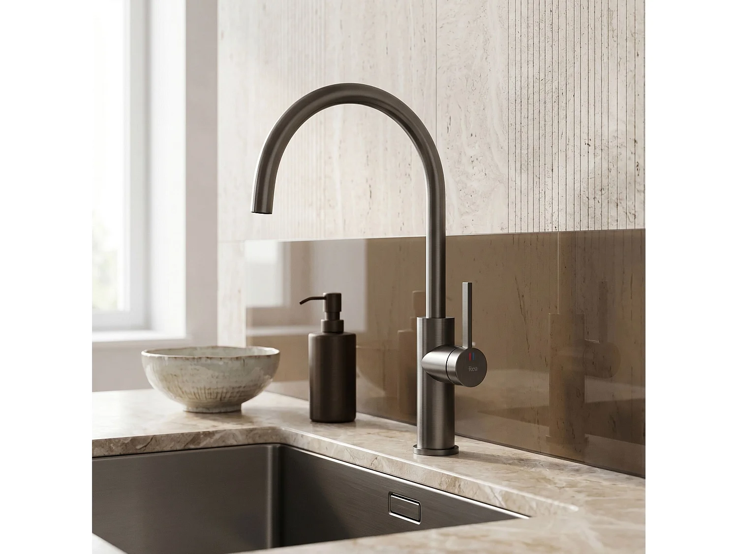Robinet De Cuisine Rea Rivo Titanium