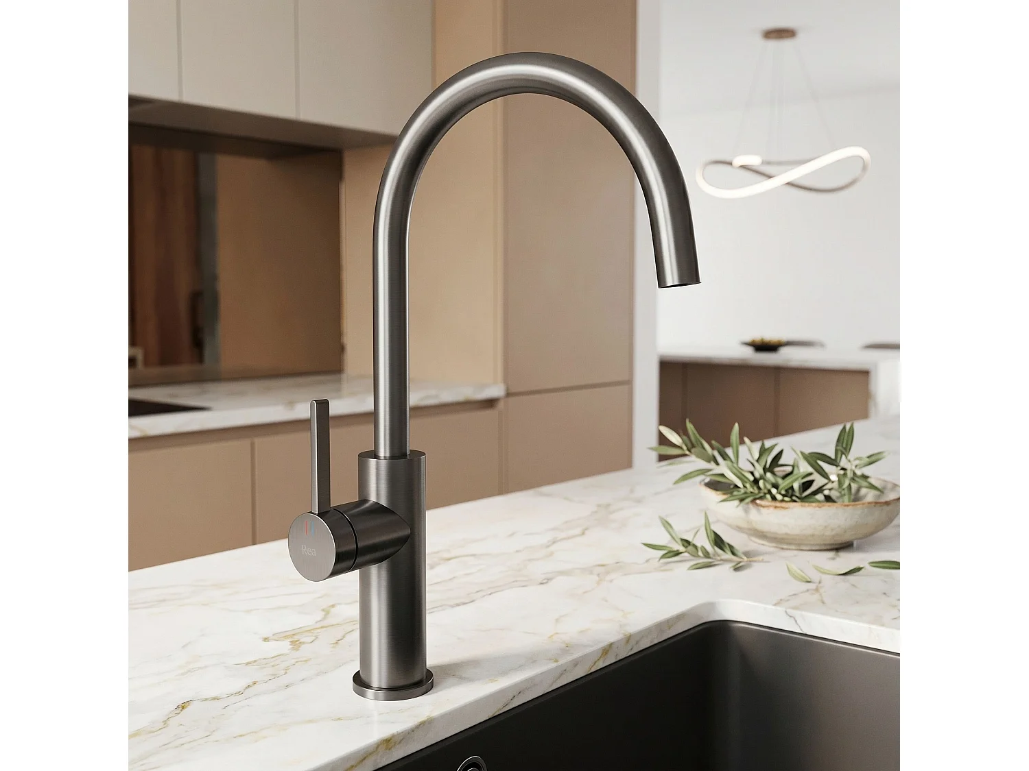 Robinet De Cuisine Rea Rivo Titanium