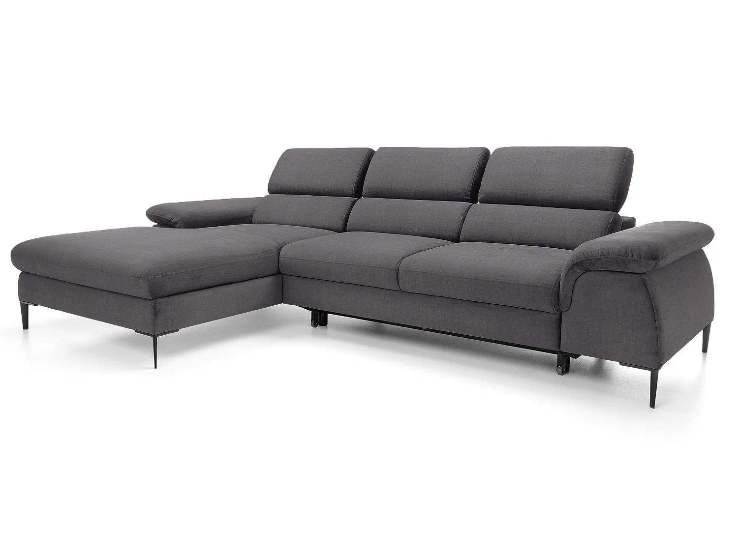 Hoekbank 290 cm Amaro M, verstelbare hoofdsteunen, slaapfunctie en opbergruimte, links, Grijs
