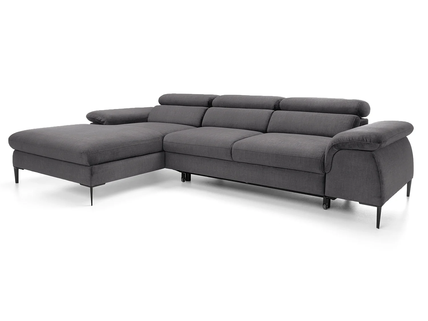 Hoekbank 290 cm Amaro M, verstelbare hoofdsteunen, slaapfunctie en opbergruimte, links, Grijs