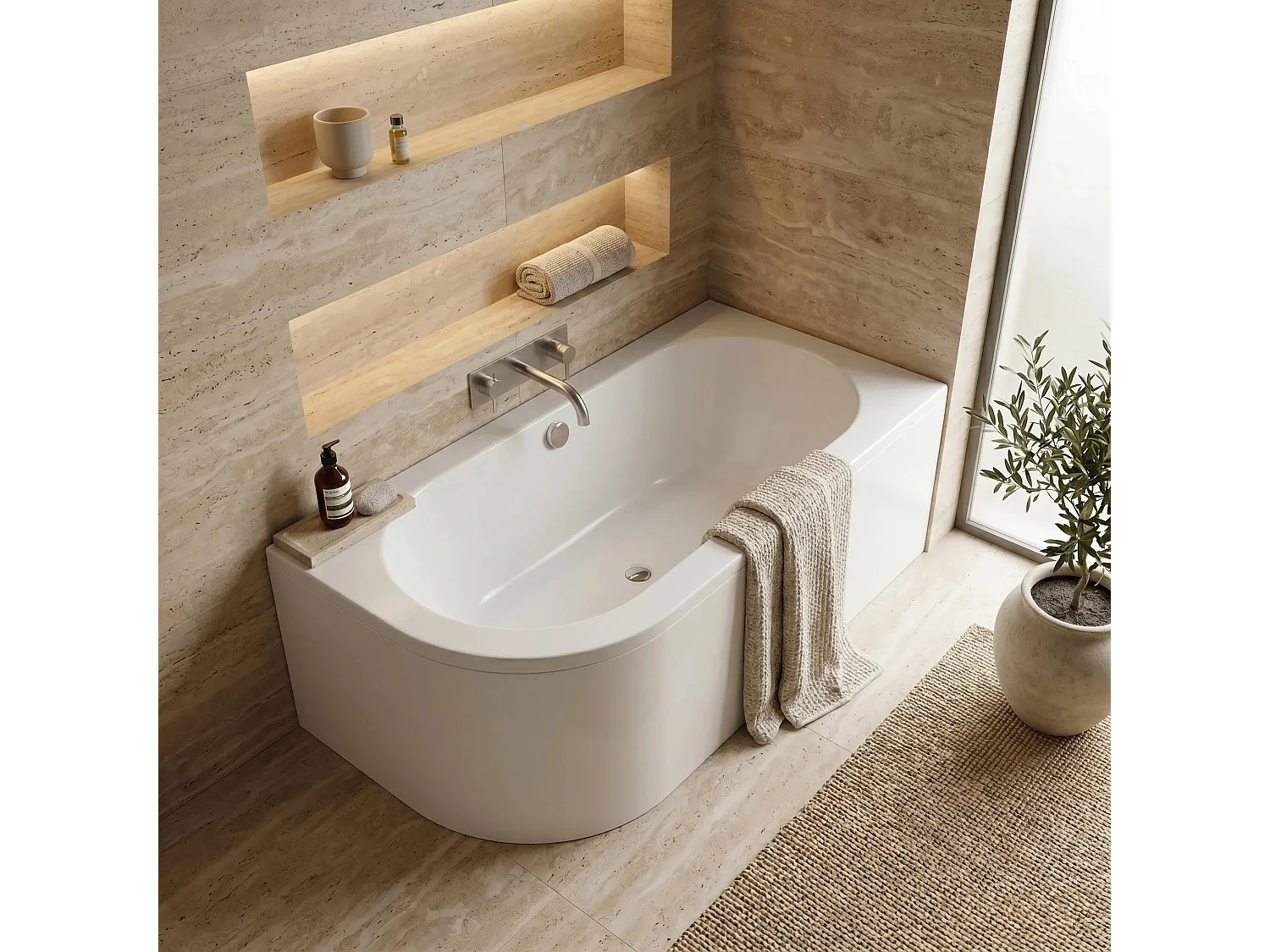 Baignoire D'Angle Rea Orion 10In1 Right White