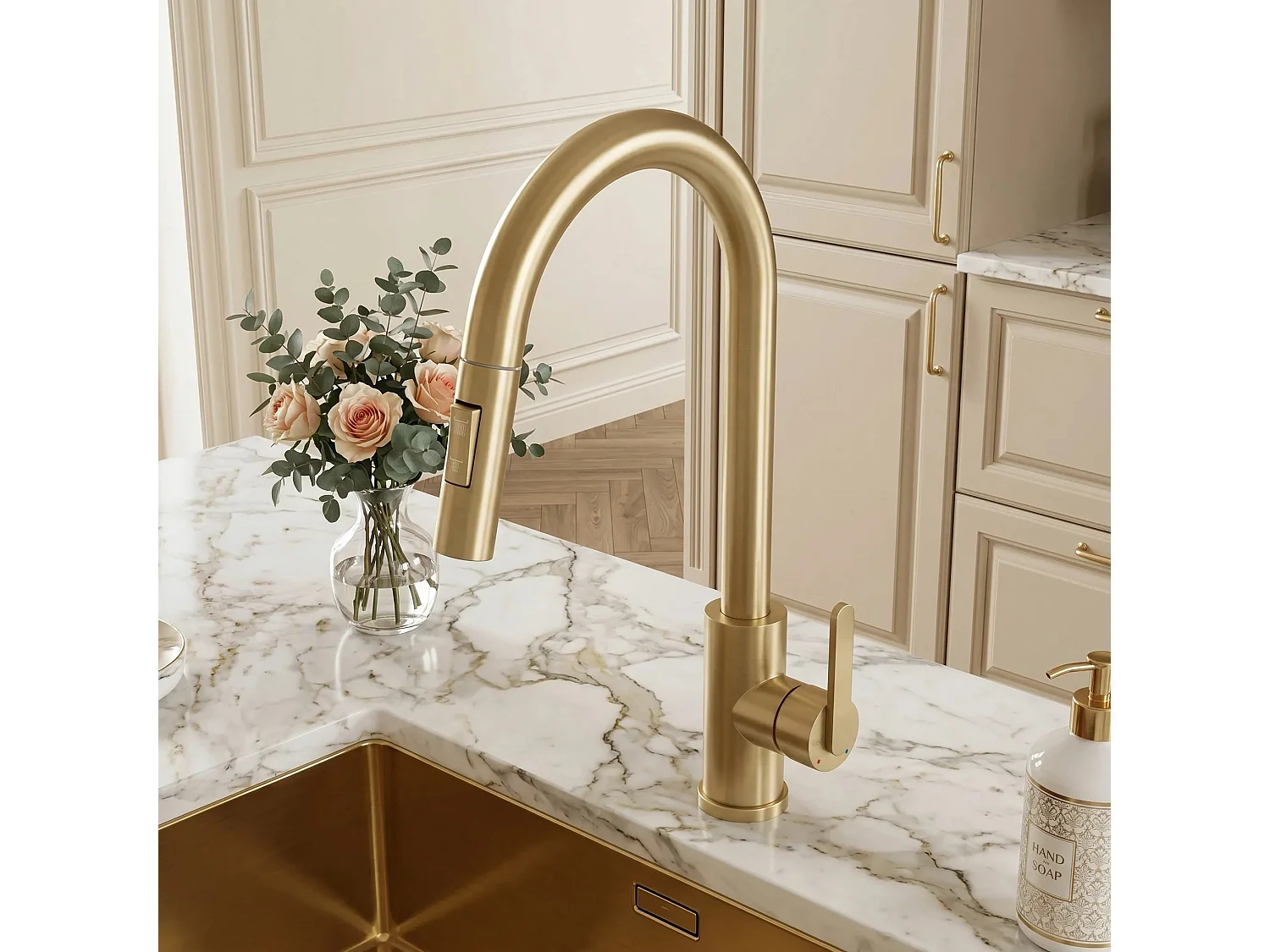 Robinet De Cuisine Rea Ontario Brush Gold