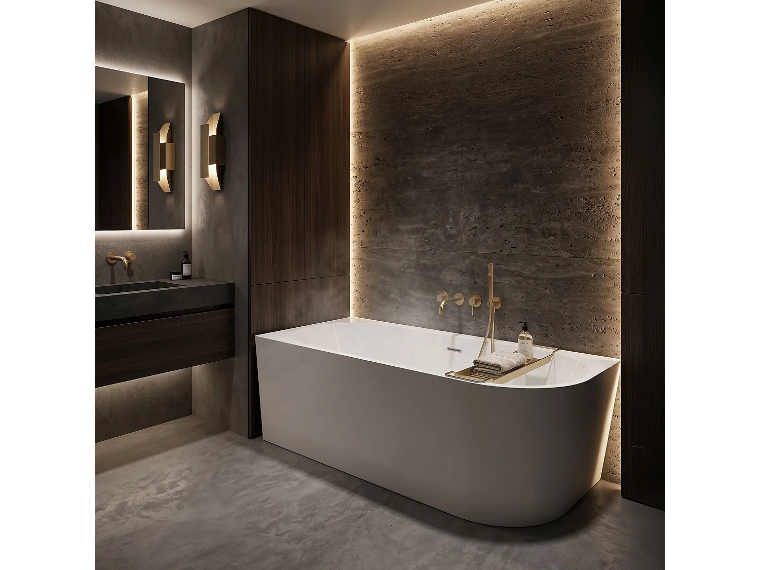 Baignoire D’Angle Rea Bellanto Slim 150 Left White