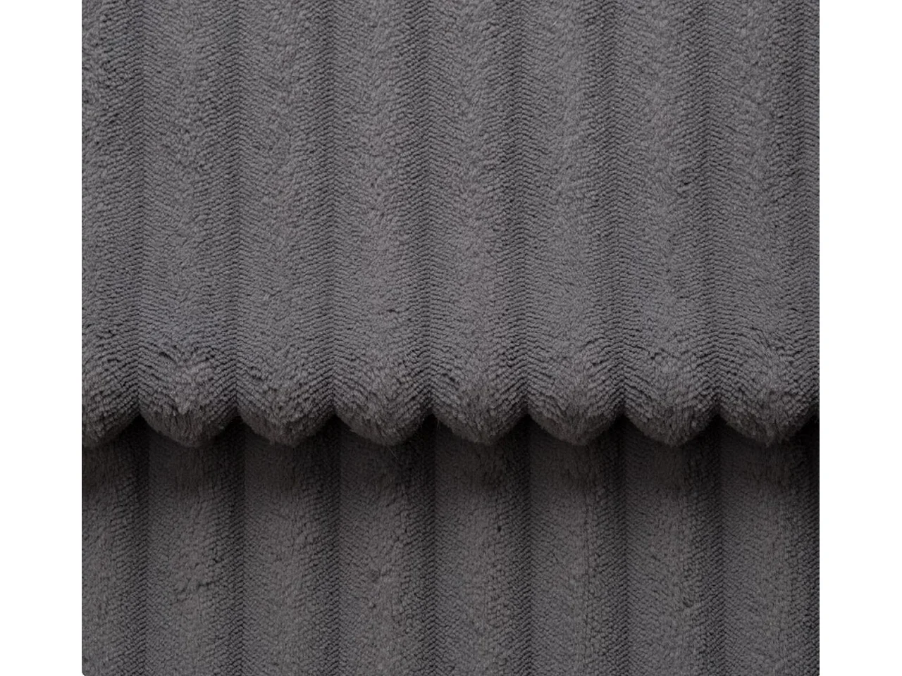Canapé d'angle convertible 260 cm Cantara, tissu en velours côtelé, coffre de rangement, gauche, Gris foncé