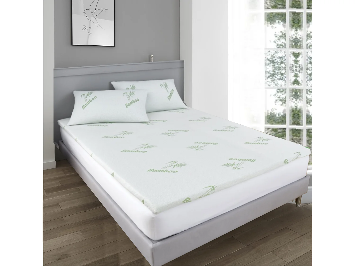 1 Inch Super Soft Bamboo Memory Foam Mattress Topper - Superking