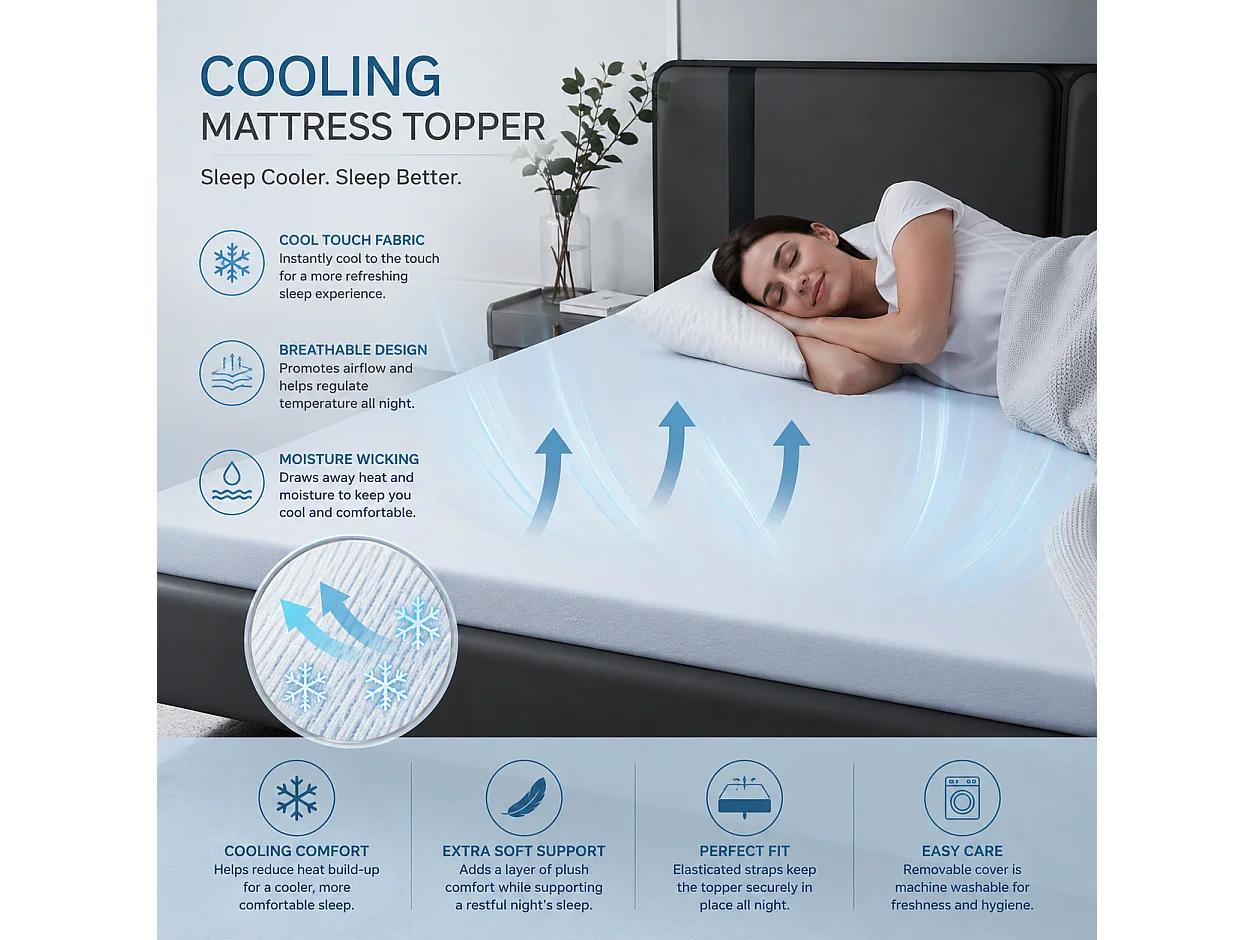 5cm Cooling Hydro Foam Mattress Topper - Single