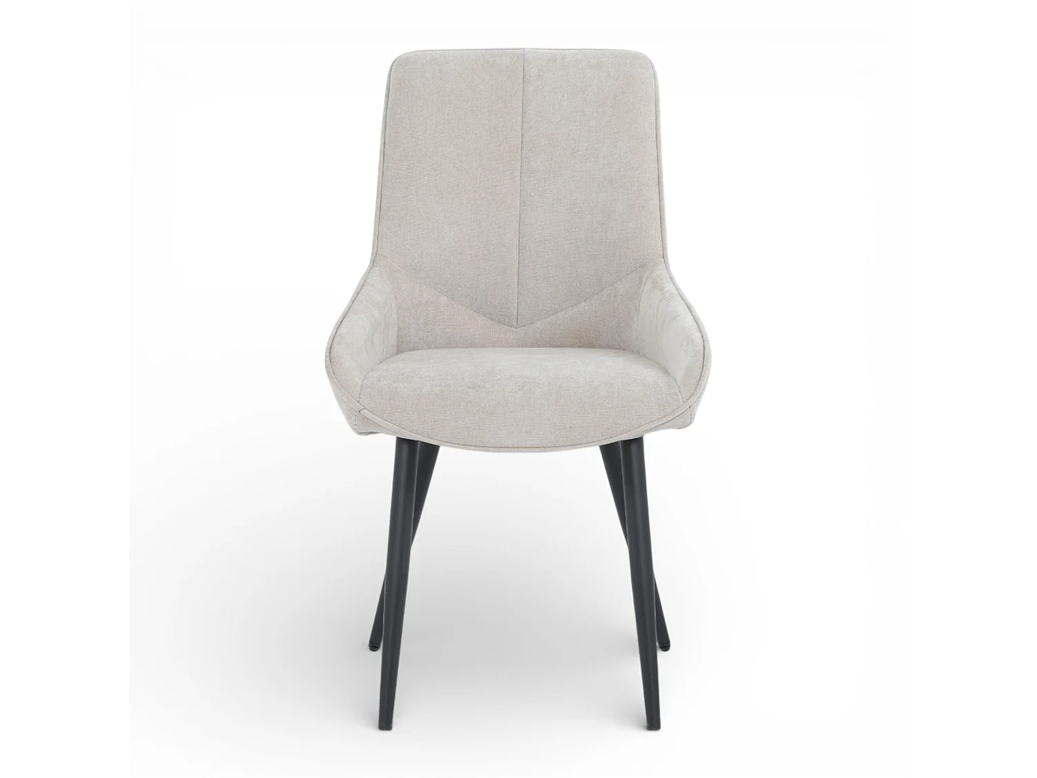Lot de 2 chaises tissu beige pieds métal - BJORN