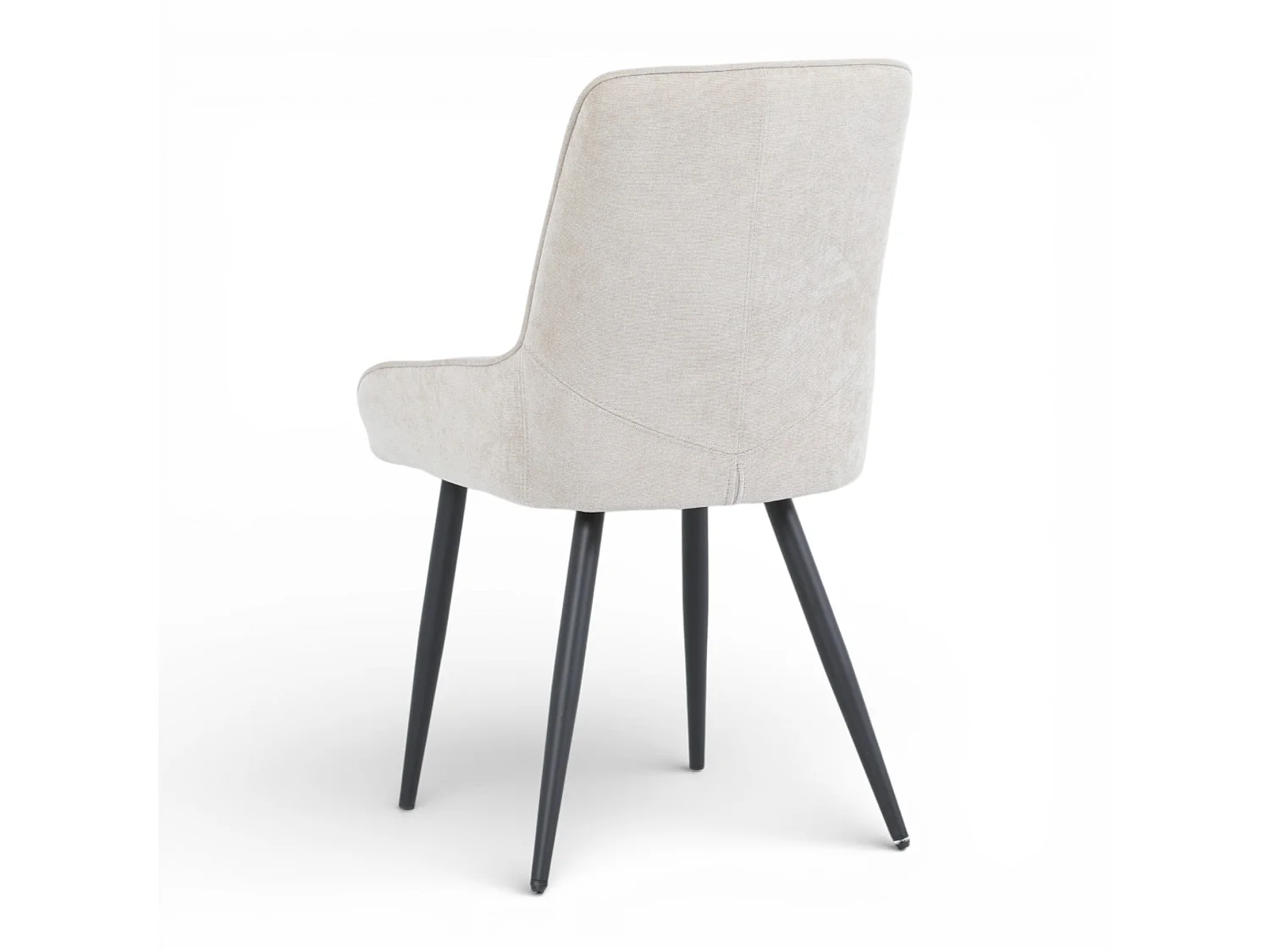 Lot de 2 chaises tissu beige pieds métal - BJORN