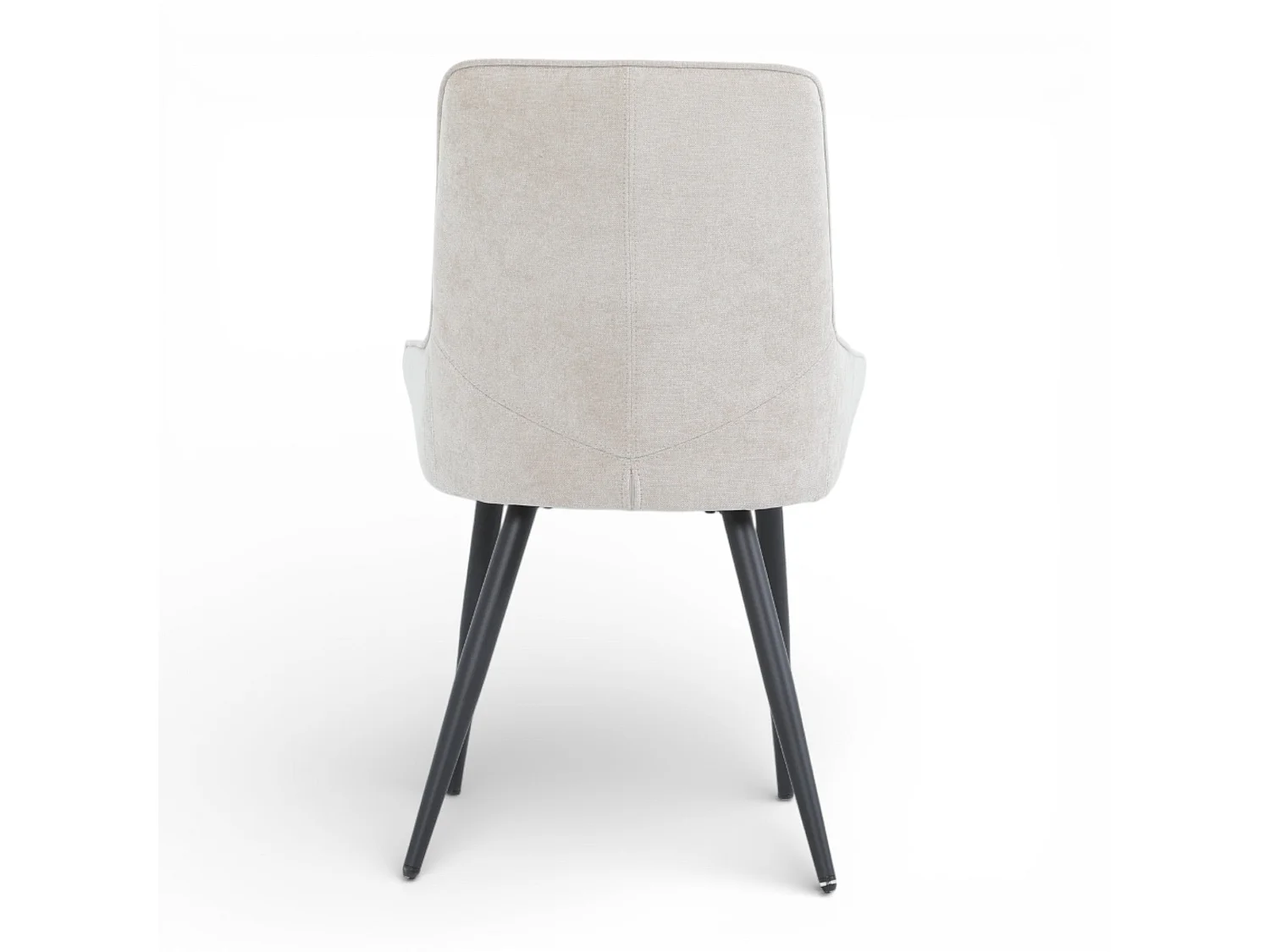 Lot de 2 chaises tissu beige pieds métal - BJORN