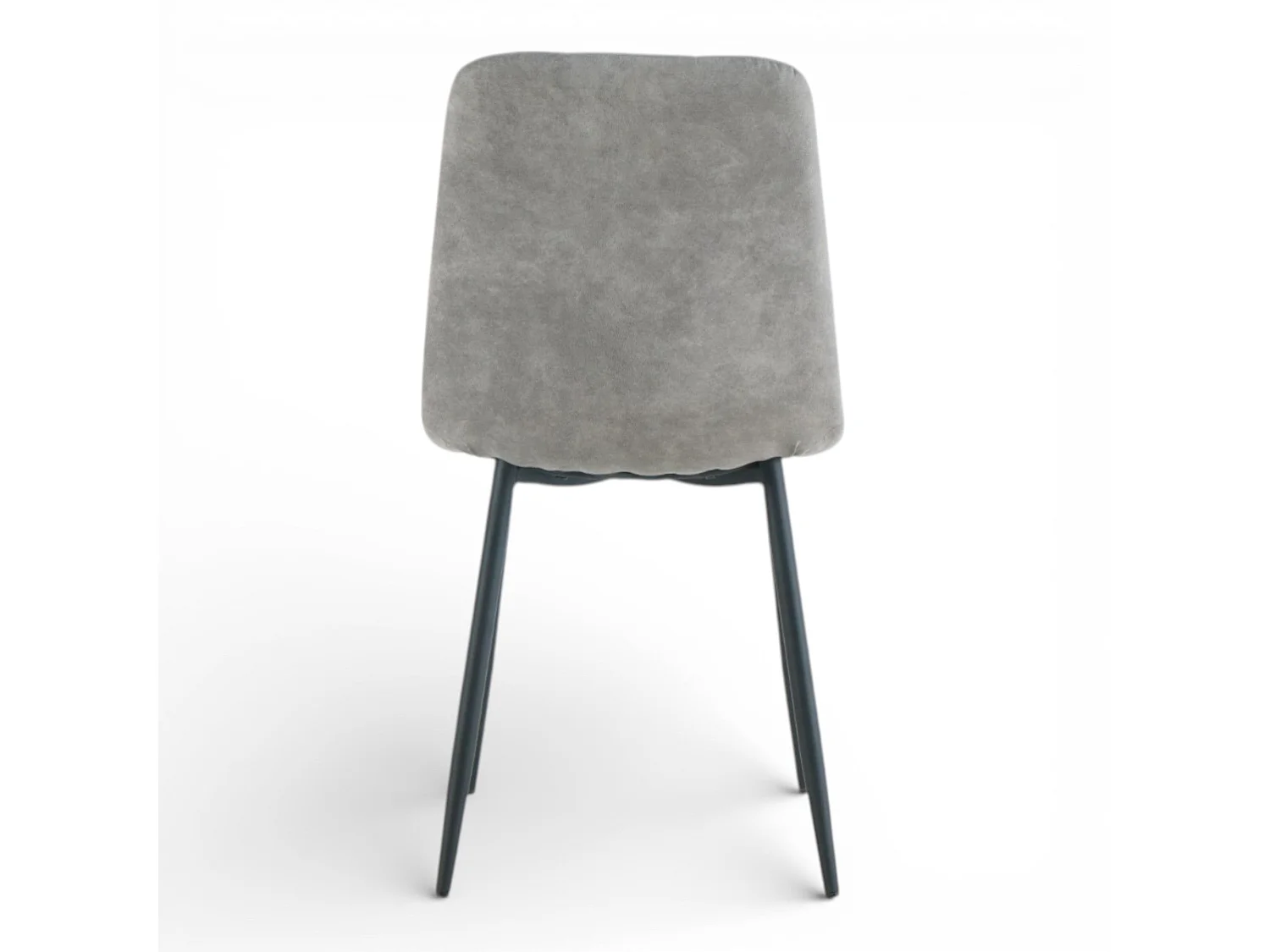 Lot de 4 chaises tissu gris cowboy pieds métal noir - CLEO