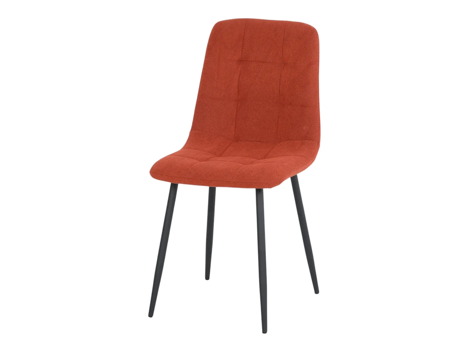 Lot de 4 chaises tissu orange pieds métal noir - CLEO