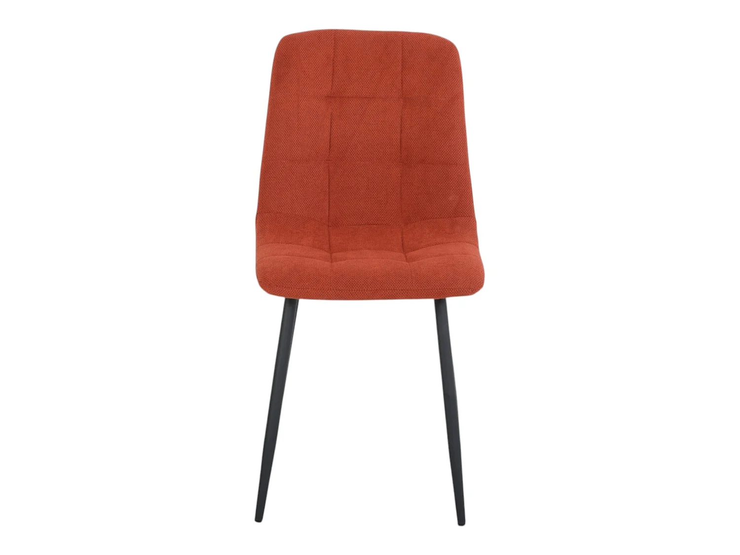 Lot de 4 chaises tissu orange pieds métal noir - CLEO