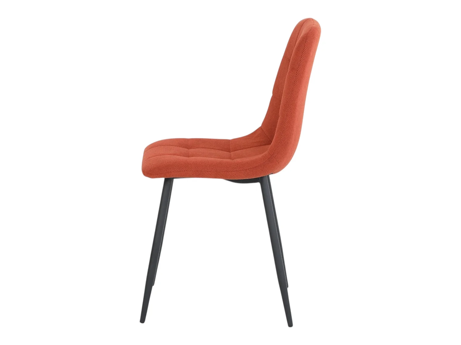 Lot de 4 chaises tissu orange pieds métal noir - CLEO