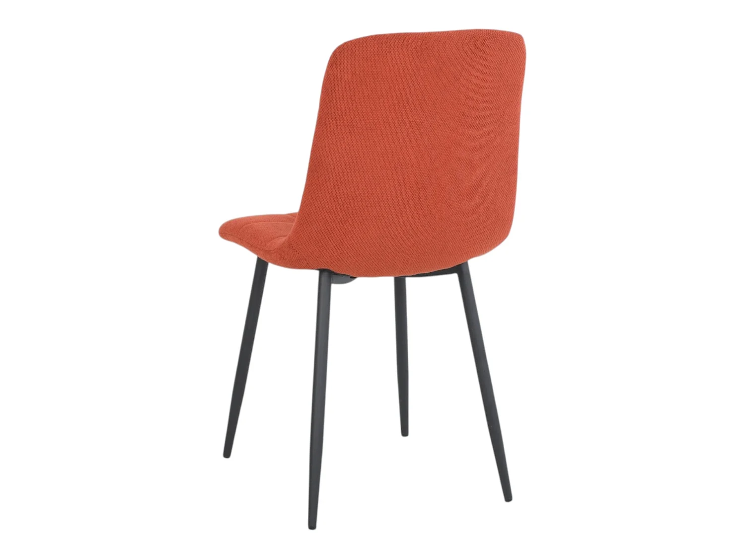 Lot de 4 chaises tissu orange pieds métal noir - CLEO