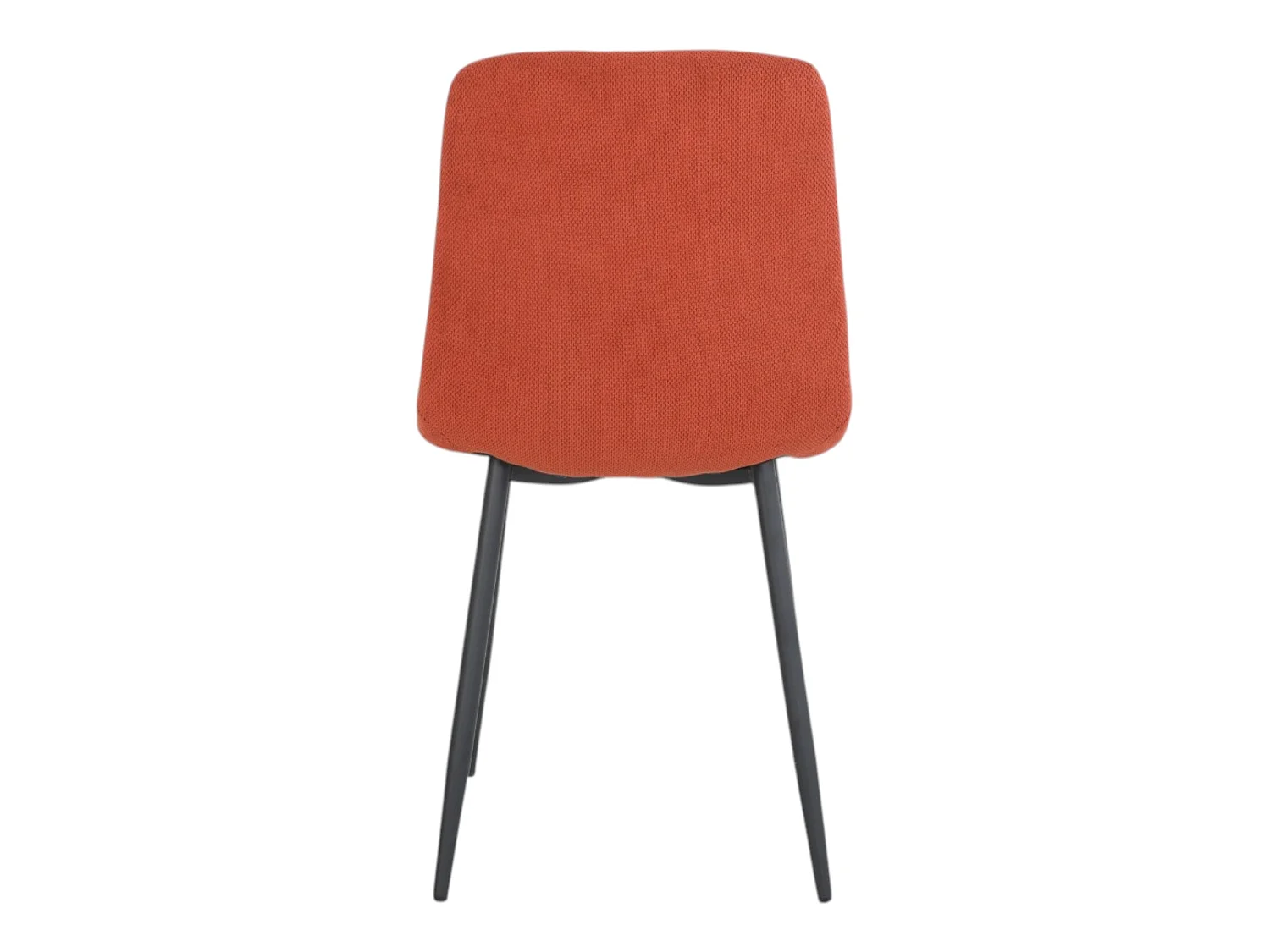 Lot de 4 chaises tissu orange pieds métal noir - CLEO