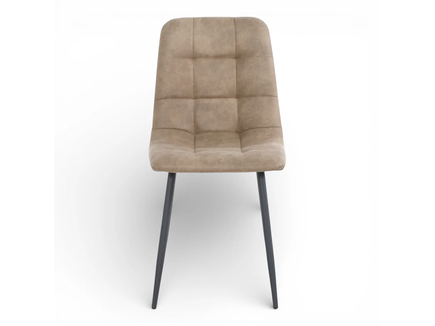 Lot de 4 chaises tissu beige cowboy pieds métal noir - CLEO