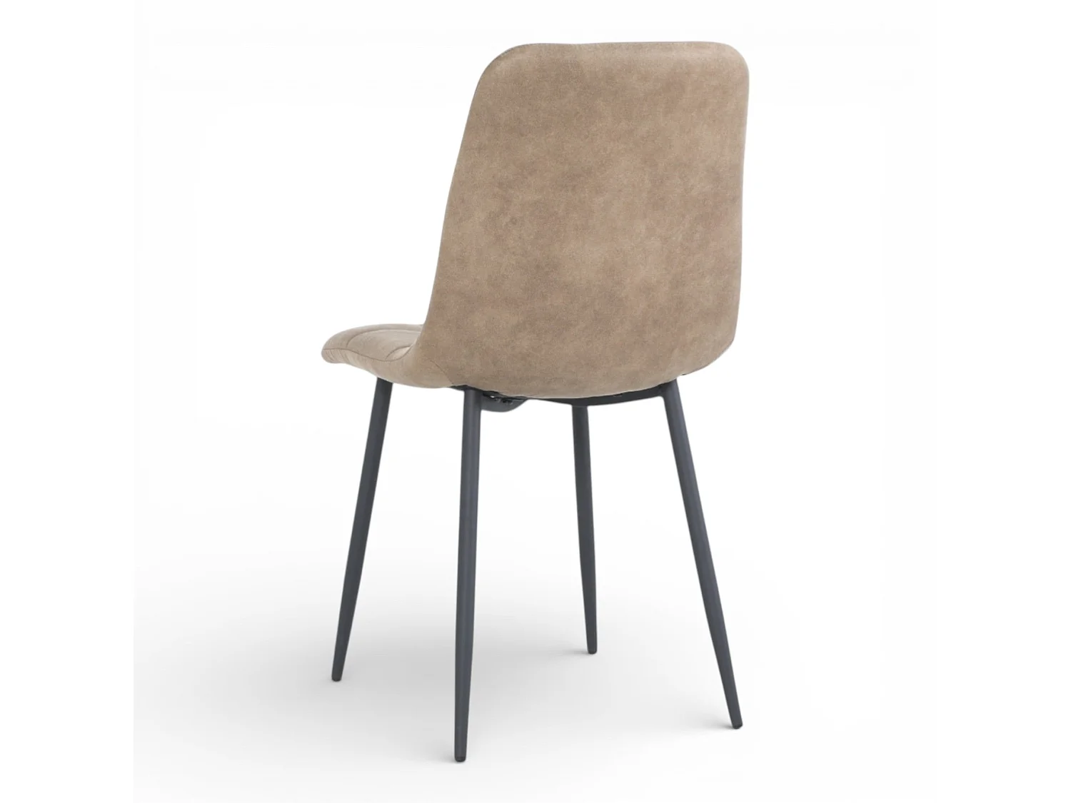 Lot de 4 chaises tissu beige cowboy pieds métal noir - CLEO