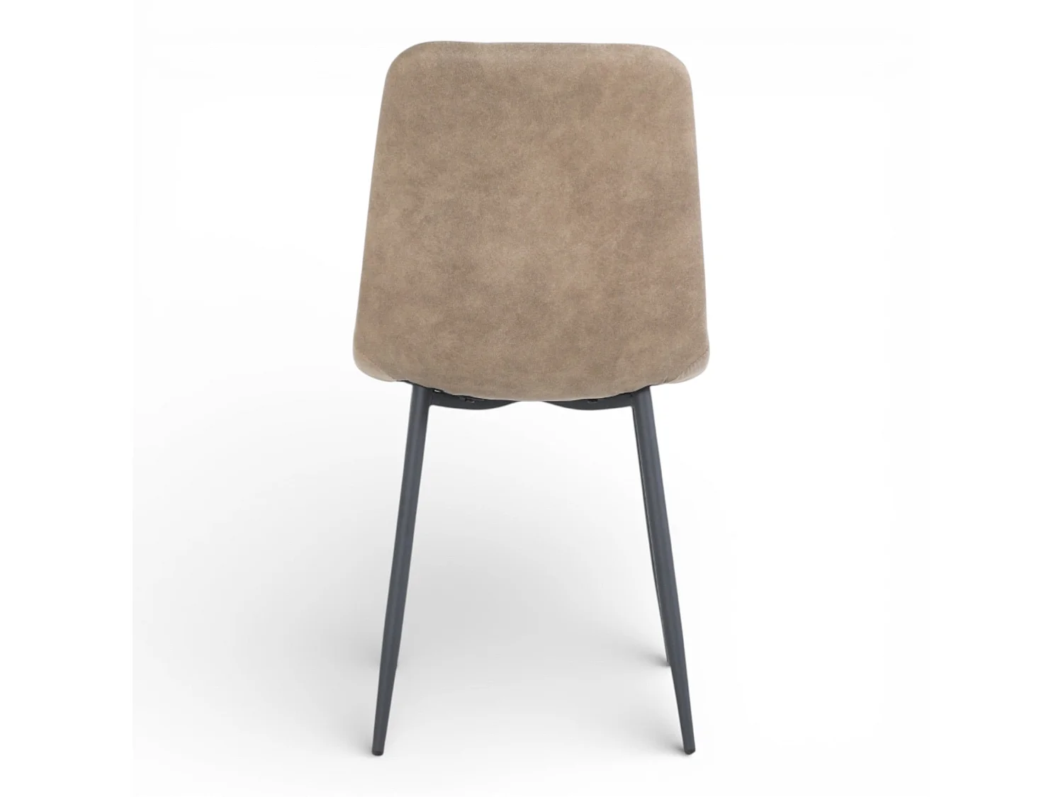 Lot de 4 chaises tissu beige cowboy pieds métal noir - CLEO
