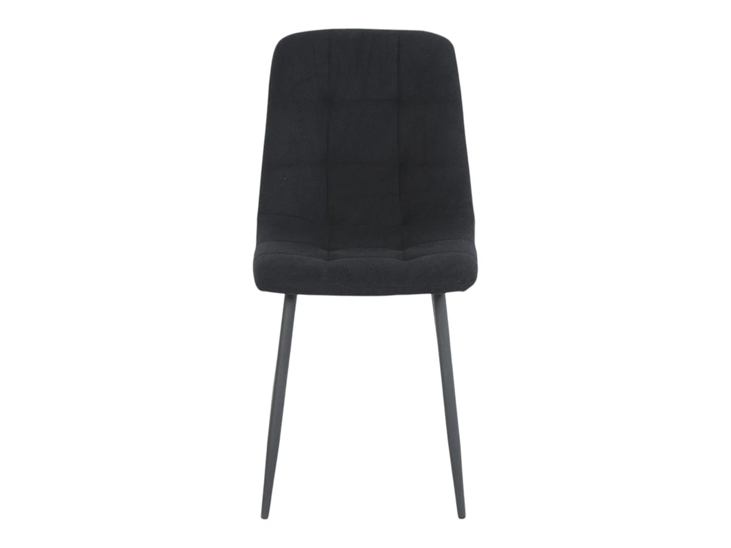 Lot de 4 chaises tissu noir pieds métal noir - CLEO